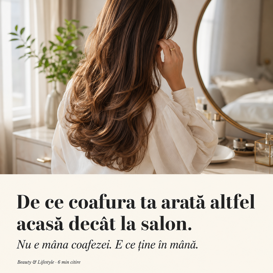 Par lung saten cu unde definite si volum, coafura de salon obtinuta acasa cu uscator 7 in 1 HB-801i