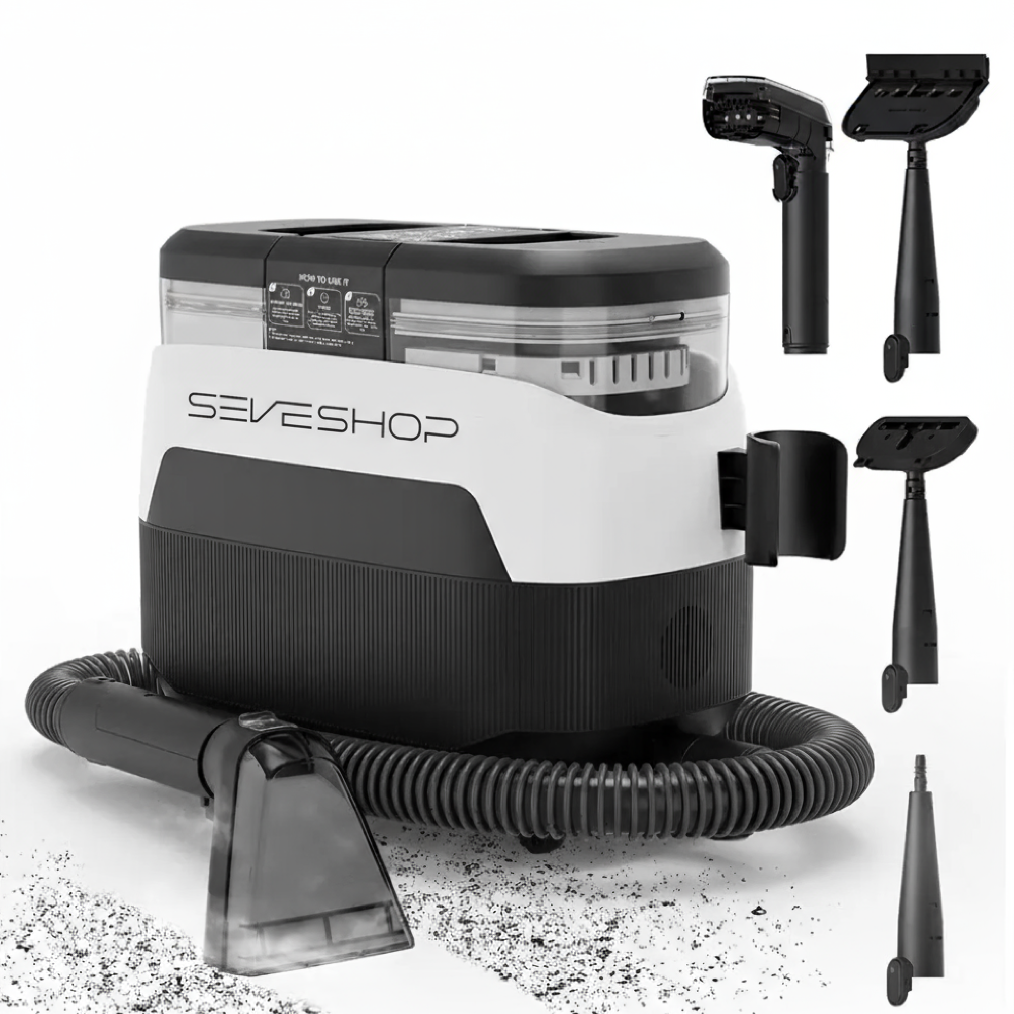 aspirator cu spalare 4 in 1 cu aburi pentru tapiterie si covoare