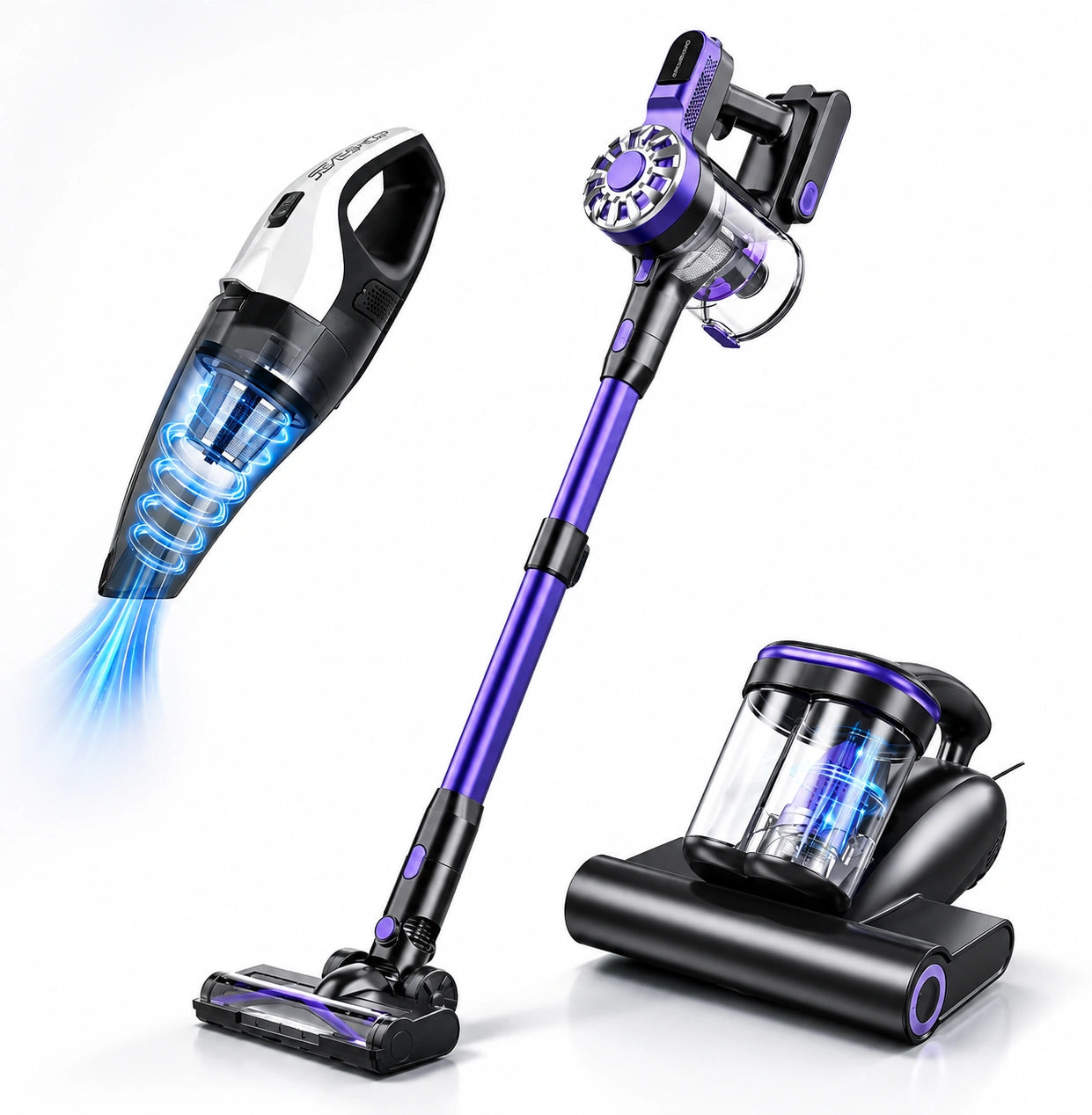 pachetul antipraf total V08 cu aspirator vertical V08, antiacarieni MV12 și de mână