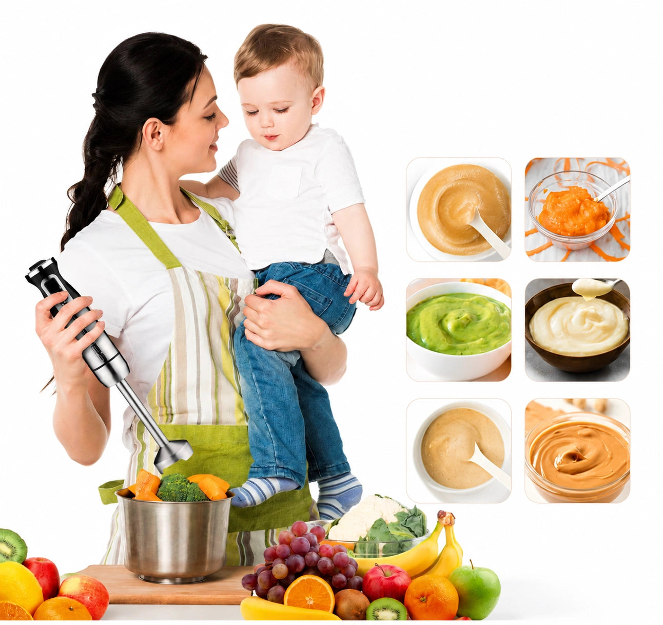mixer vertical cu picior detașabil din inox pentru curățare ușoară