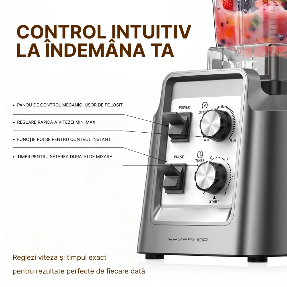 blender cu râsniță de cafea cu design compact pentru blatul de bucătărie