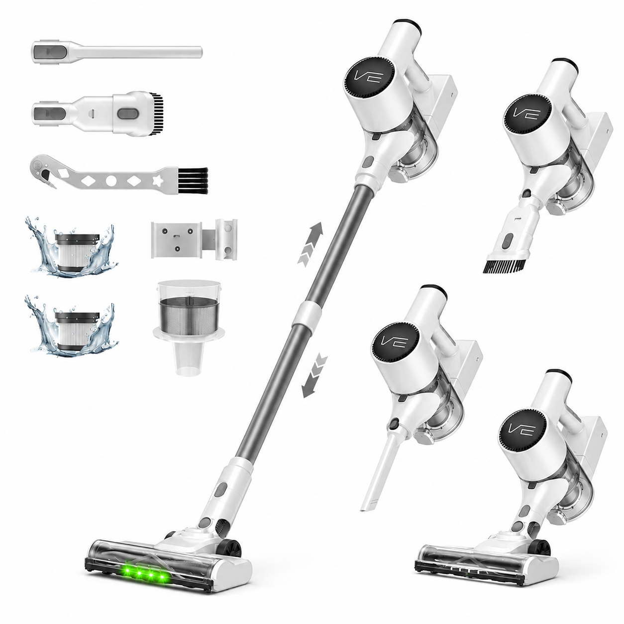 Aspirator Vertical V10 Pro, Fara Fir, 23000Pa, HEPA si Perie LED
