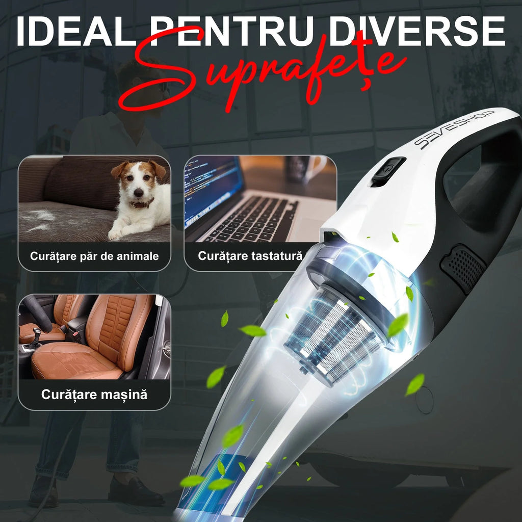 dispozitiv aspirare compact cu recipient 0.7L pentru utilizare zilnica