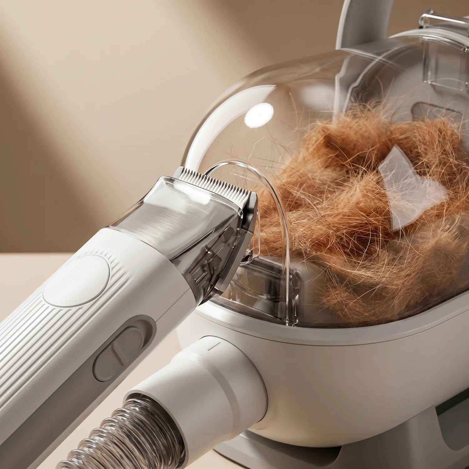 aspirator grooming cu rezervor pentru colectarea părului și curățare ușoară