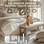Set aspirator par animale cu 6 capete si accesorii pentru tundere, periere si colectarea parului