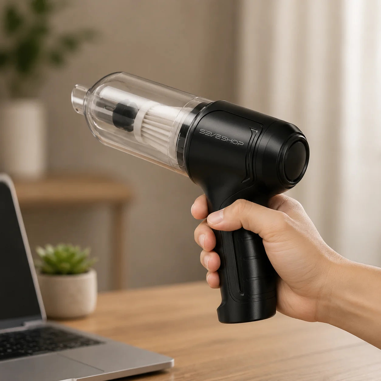 Aspirator de Mana Fara Fir cu Filtru HEPA, 63000Pa, 0.7L SeveShop