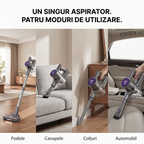 Aspirator vertical P11 Pro mov cu patru moduri de utilizare: podele, canapele, colturi, automobil