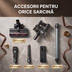Accesoriile incluse la P11 Pro verde: perie principala, duza ingusta, suport perete si tub din aluminiu