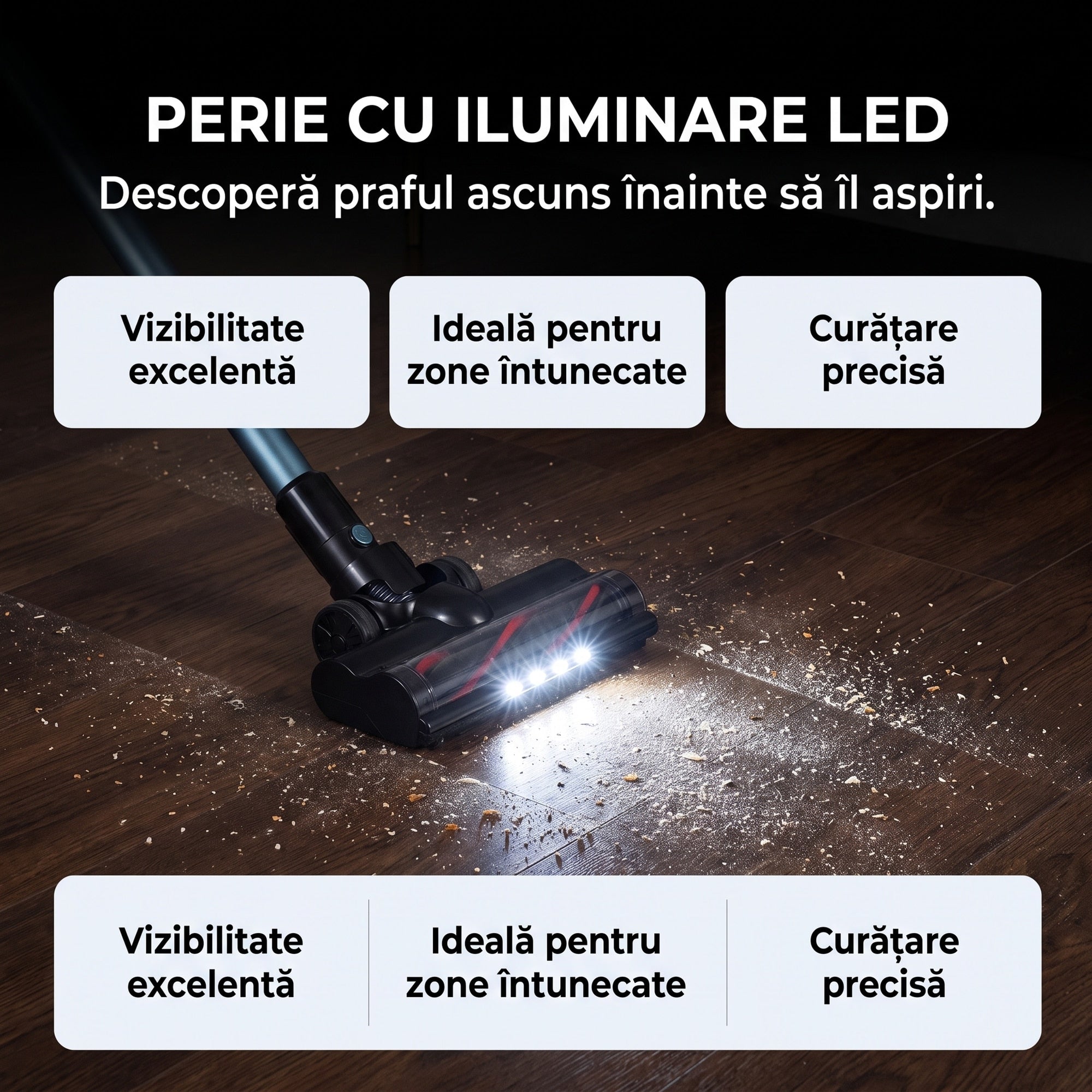 Aspirator vertical fara fir SeveShop P11 Pro verde, 250 W, 23.000 Pa, perie cu LED