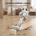 Aspirator vertical fara fir SeveShop V08 alb, 180 W, 13.000 Pa, container 900 ml, perie cu LED