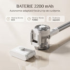 Aspirator vertical fara fir SeveShop V08 alb, 180 W, 13.000 Pa, container 900 ml, perie cu LED