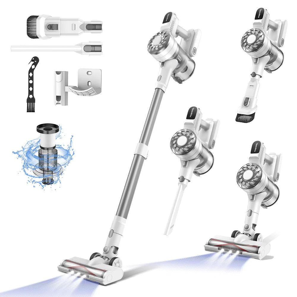 Aspirator vertical fara fir SeveShop V08 Pro alb, 250 W, 20.000 Pa, container 900 ml, perie cu LED