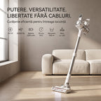 Aspirator vertical fara fir SeveShop V08 Pro alb, perie cu iluminare LED pentru zone intunecate