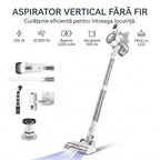 Accesoriile incluse la V08 Pro: perie principala cu LED, accesoriu 2 in 1, teava metalica si suport perete