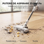 Aspirator vertical fara fir SeveShop V10 Pro alb, 250 W, 23.000 Pa, tub din aluminiu