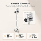 Aspirator vertical fara fir SeveShop V10 Pro alb, 250 W, 23.000 Pa, tub din aluminiu