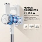 Aspirator vertical fara fir SeveShop V10 Pro alb, filtrare HEPA lavabila
