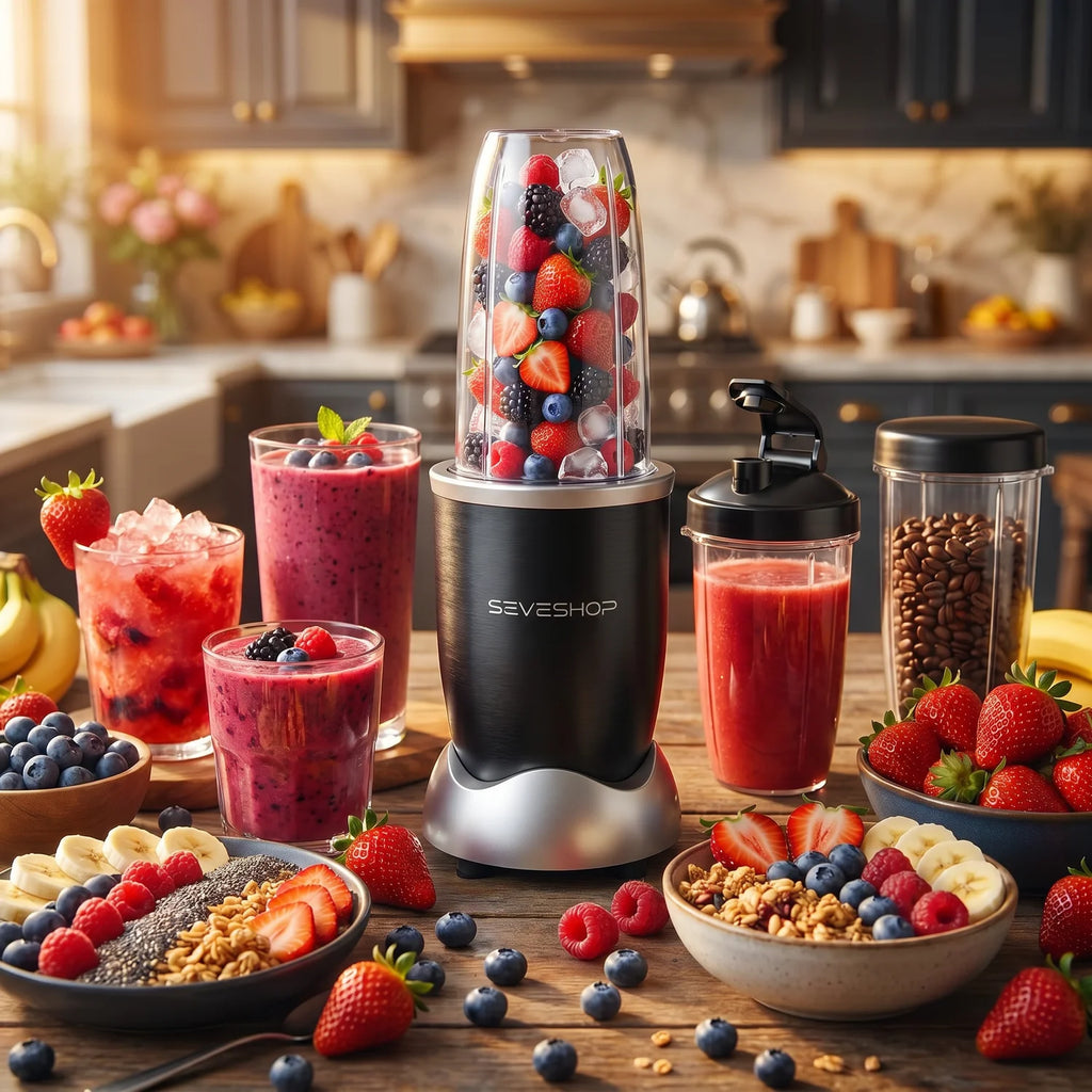 blender portabil cu lame din inox pentru tocare și măcinare eficientă