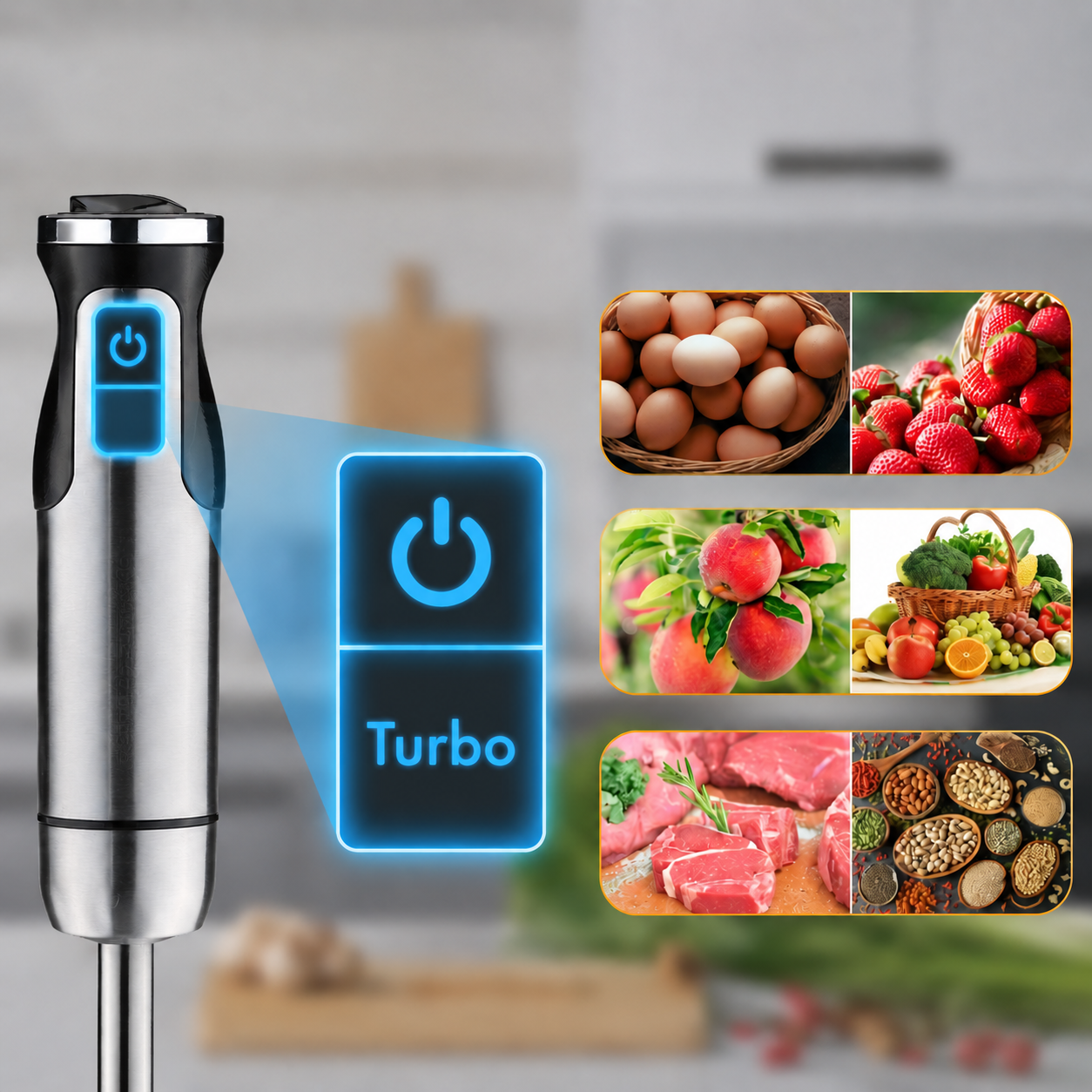 blender vertical cu funcție Turbo și 12 trepte de viteză pentru ingrediente dure