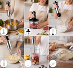 cele 5 funcții ale blenderului vertical: pasare, tocare, mixare, tel și aluat