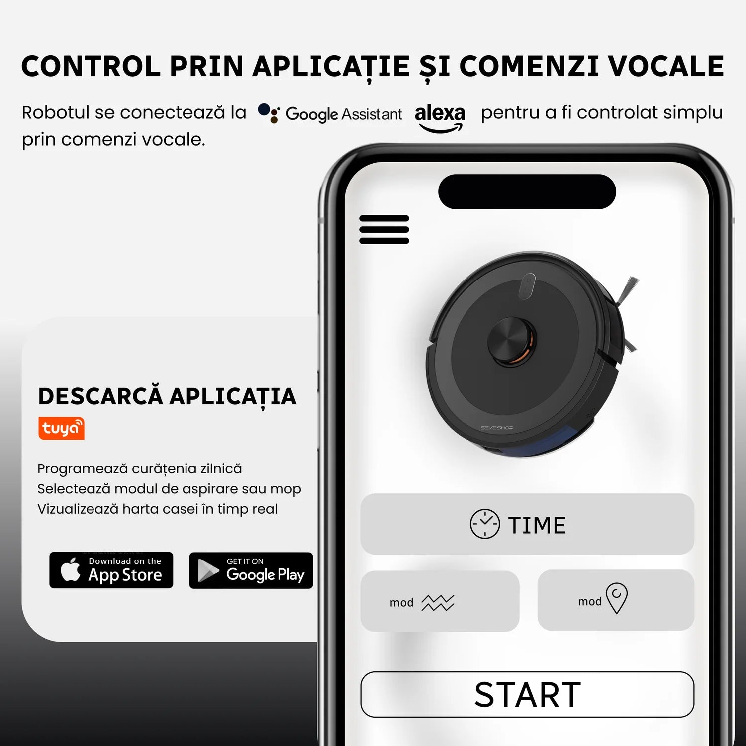 aspirator robot cu functie mop si auto reincarcare pentru curatenie continua