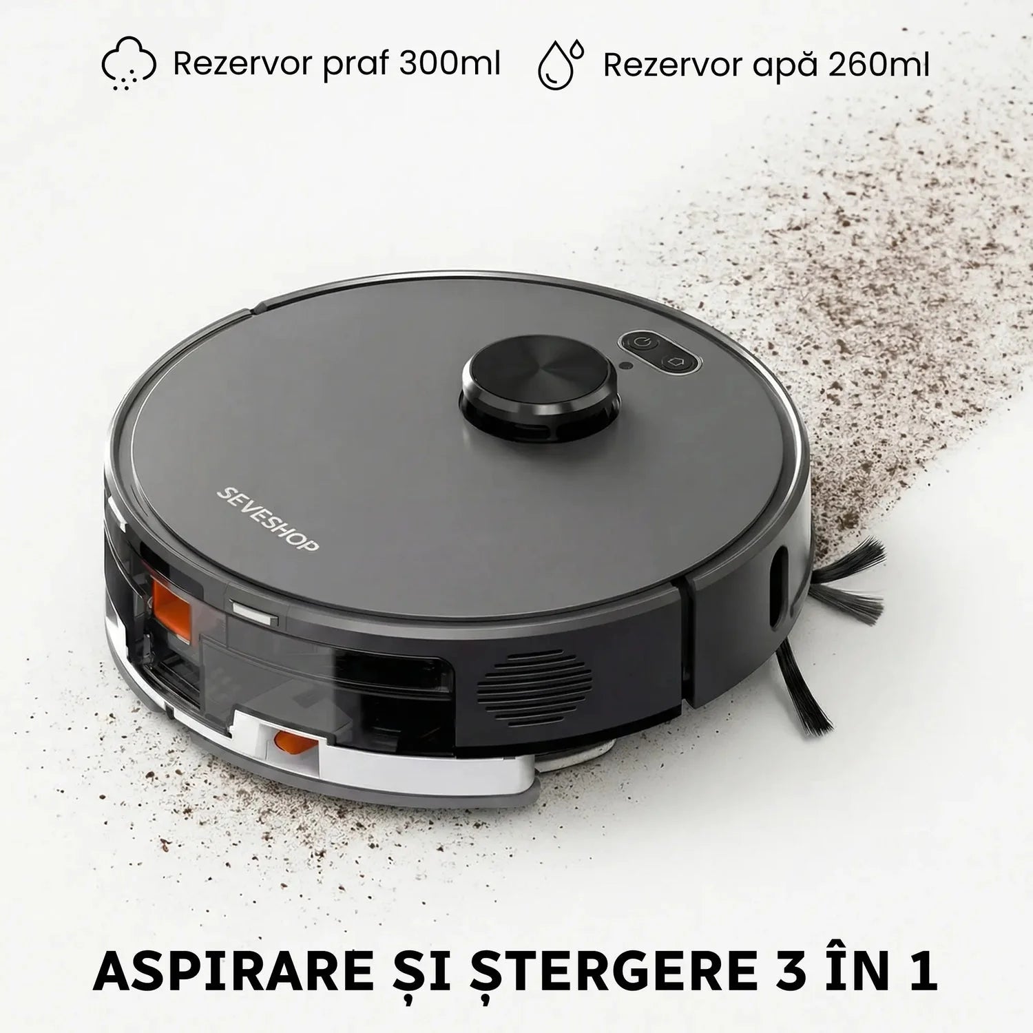 Aspirator Robot D65S Max cu Navigatie LiDAR, Mop Inteligent si 6000Pa SeveShop