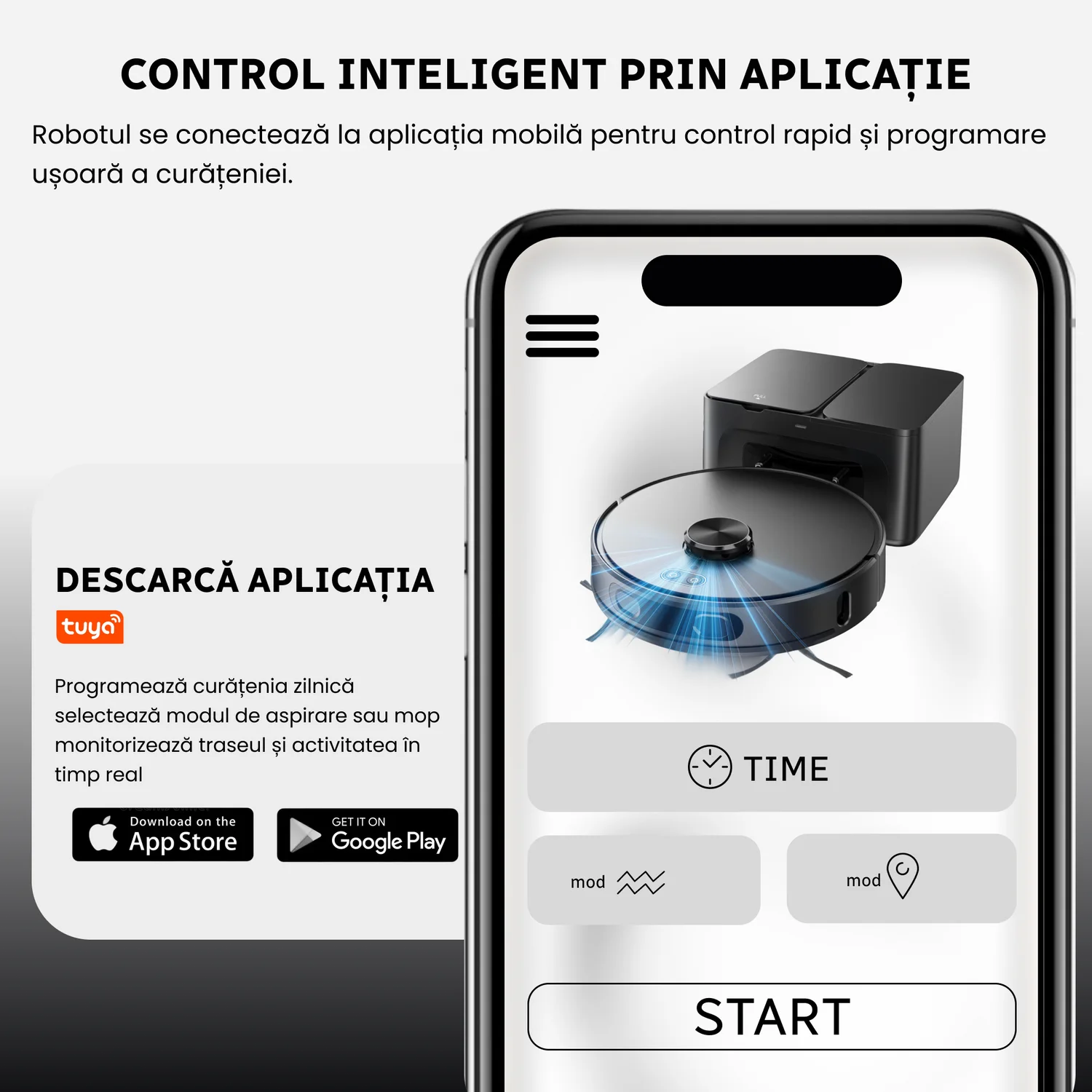 robot aspirator cu aplicație mobilă și control inteligent al traseelor de curățare