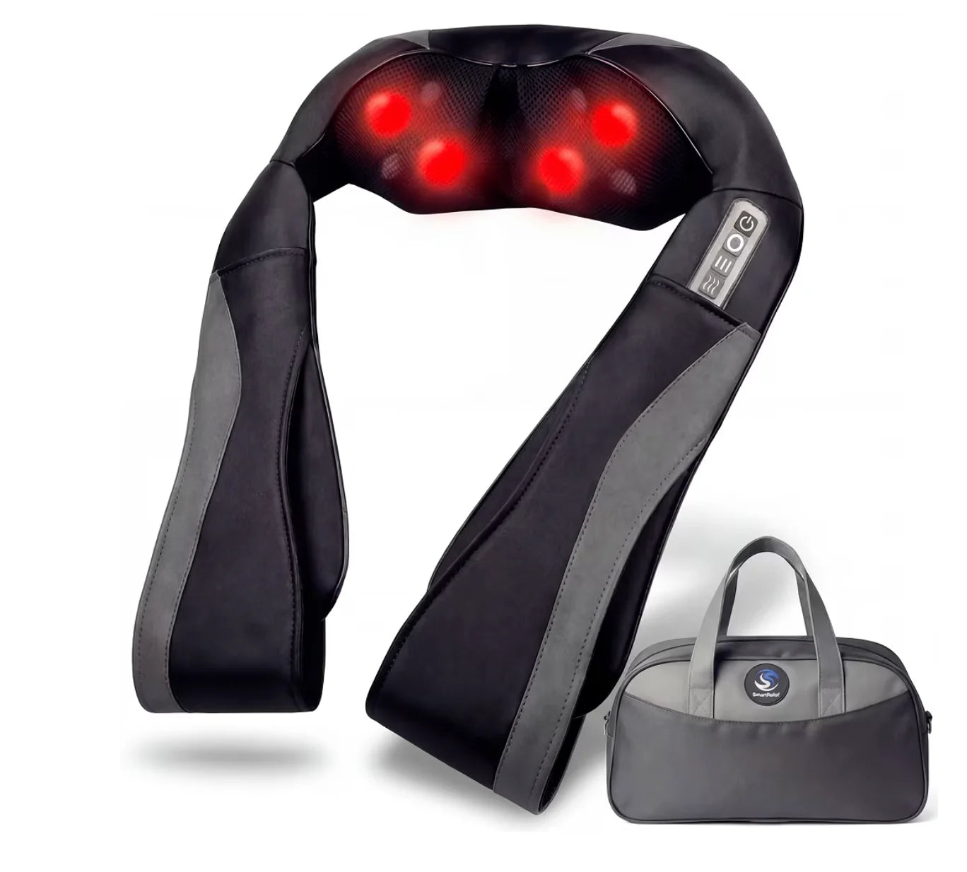 aparat de masaj Shiatsu 3D cu 8 noduri si functie de caldura pentru gat si spate
