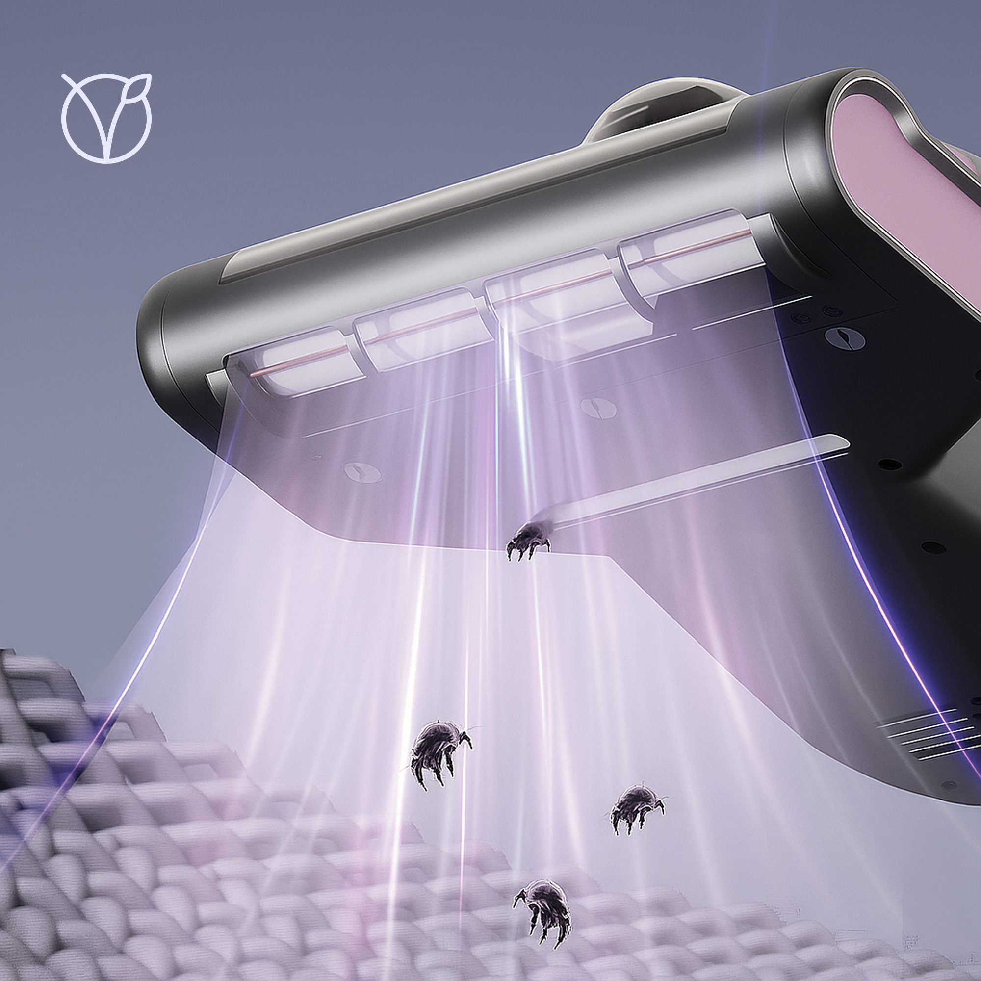 aspirator antiacarieni compact pentru saltele cu funcție UV