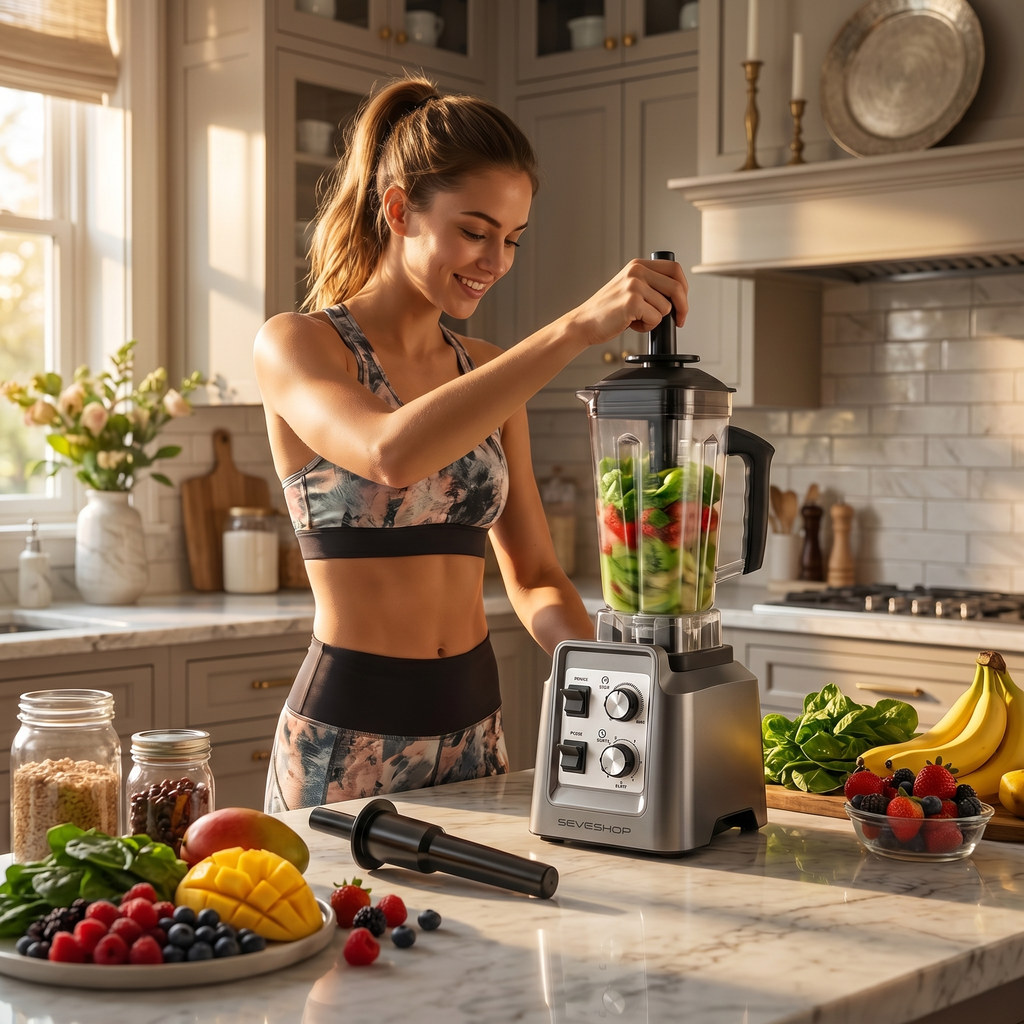 Blender Profesional 2 in 1 cu Rasnita Cafea, 1800W, 2L si Timer — RESIGILAT