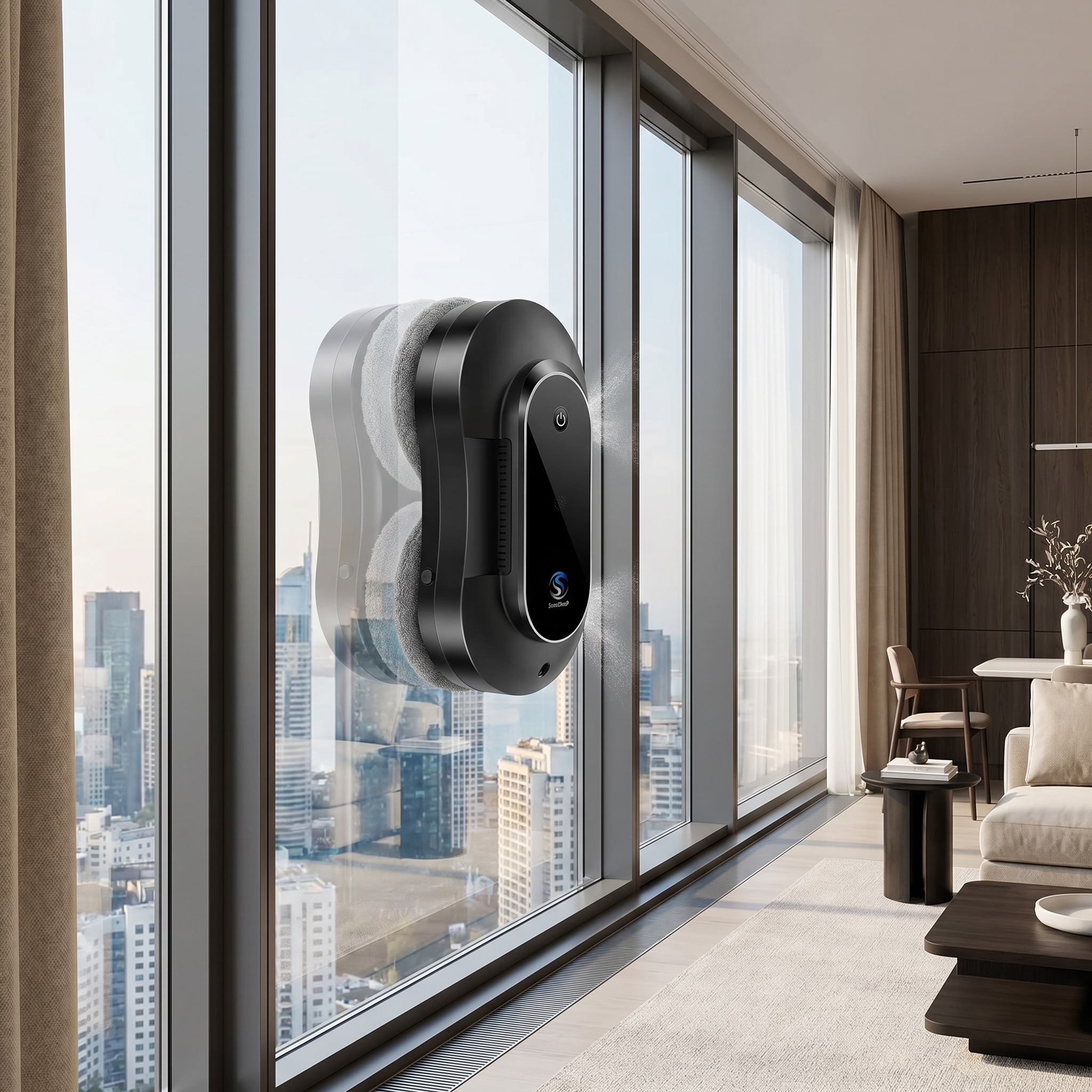 Robot de Curatare Geamuri cu Pulverizare si Control APP, Ultra-Subtire — RESIGILAT