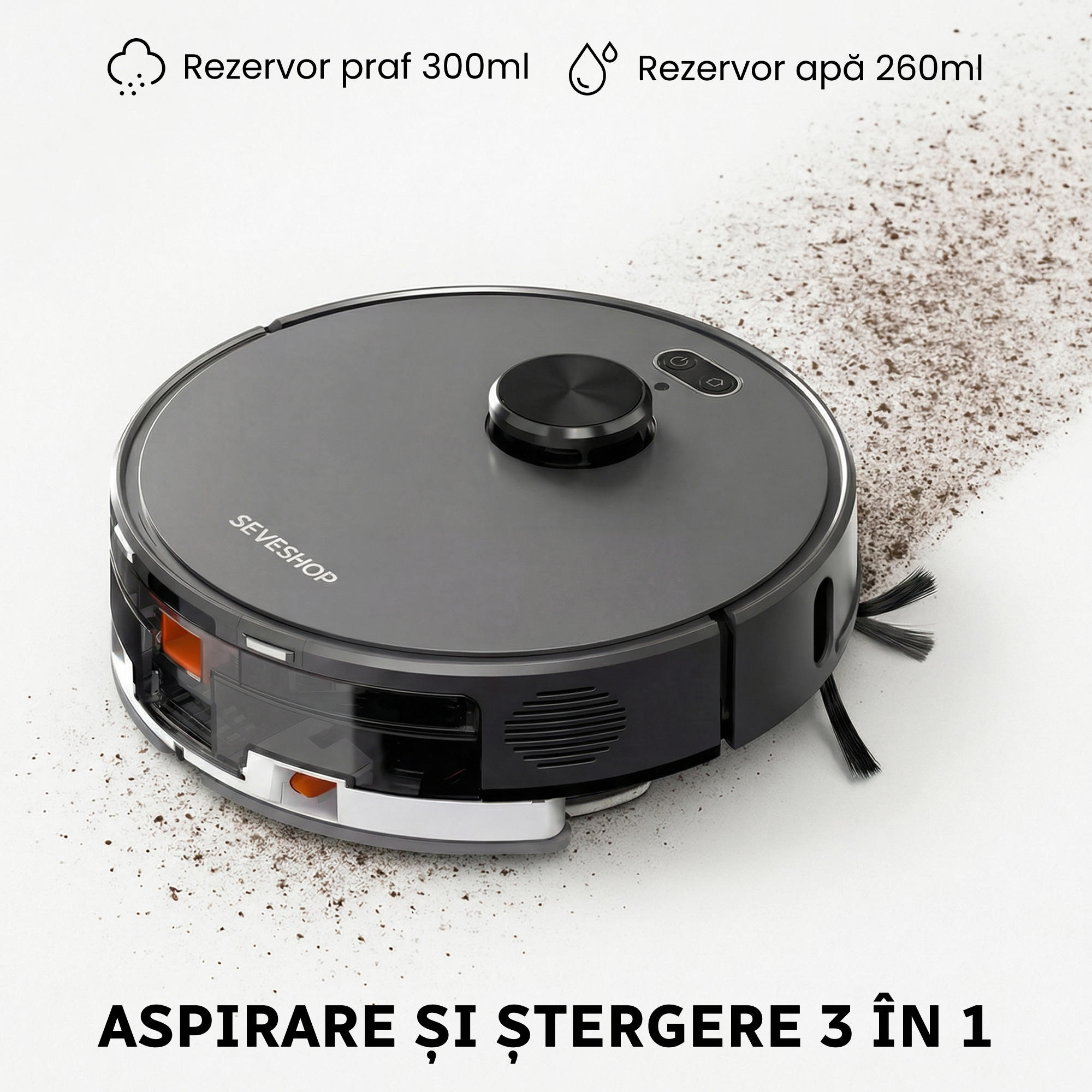 Aspirator Robot D65S Max cu Navigatie LiDAR, Mop Inteligent si 6000Pa — RESIGILAT