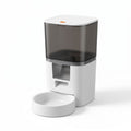 Dozator automat de hrana pentru animale 6L, alb, cu rezervor transparent si bol detasabil