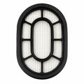 Filtru HEPA pentru aspiratorul vertical SeveShop V20, cadru oval negru și material filtrant alb pliat