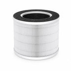 Filtru de schimb True HEPA pentru purificatorul VK-6080B, cartuș cilindric alb plisat cu inel negru, pe fundal alb