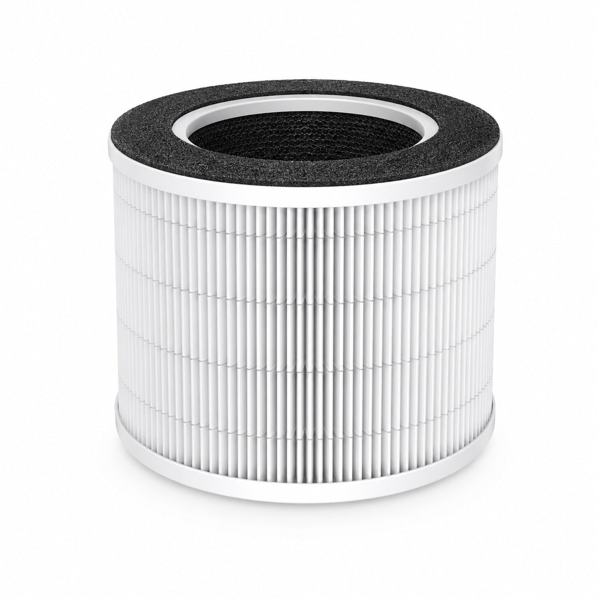 Filtru de schimb True HEPA pentru purificatorul VK-6080B, cartuș cilindric alb plisat cu inel negru, pe fundal alb