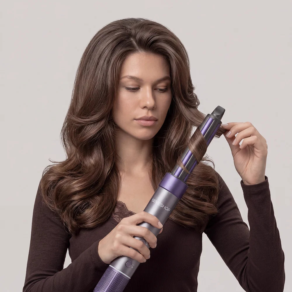 Uscator de Par 7 in 1 cu Ondulator Automat si Ionizare Anti Frizz, 1500W