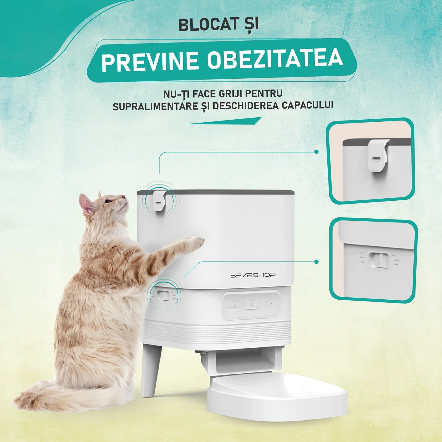 hranitor automat 4L pentru alimentarea zilnica a animalelor cu functionare silentioasa