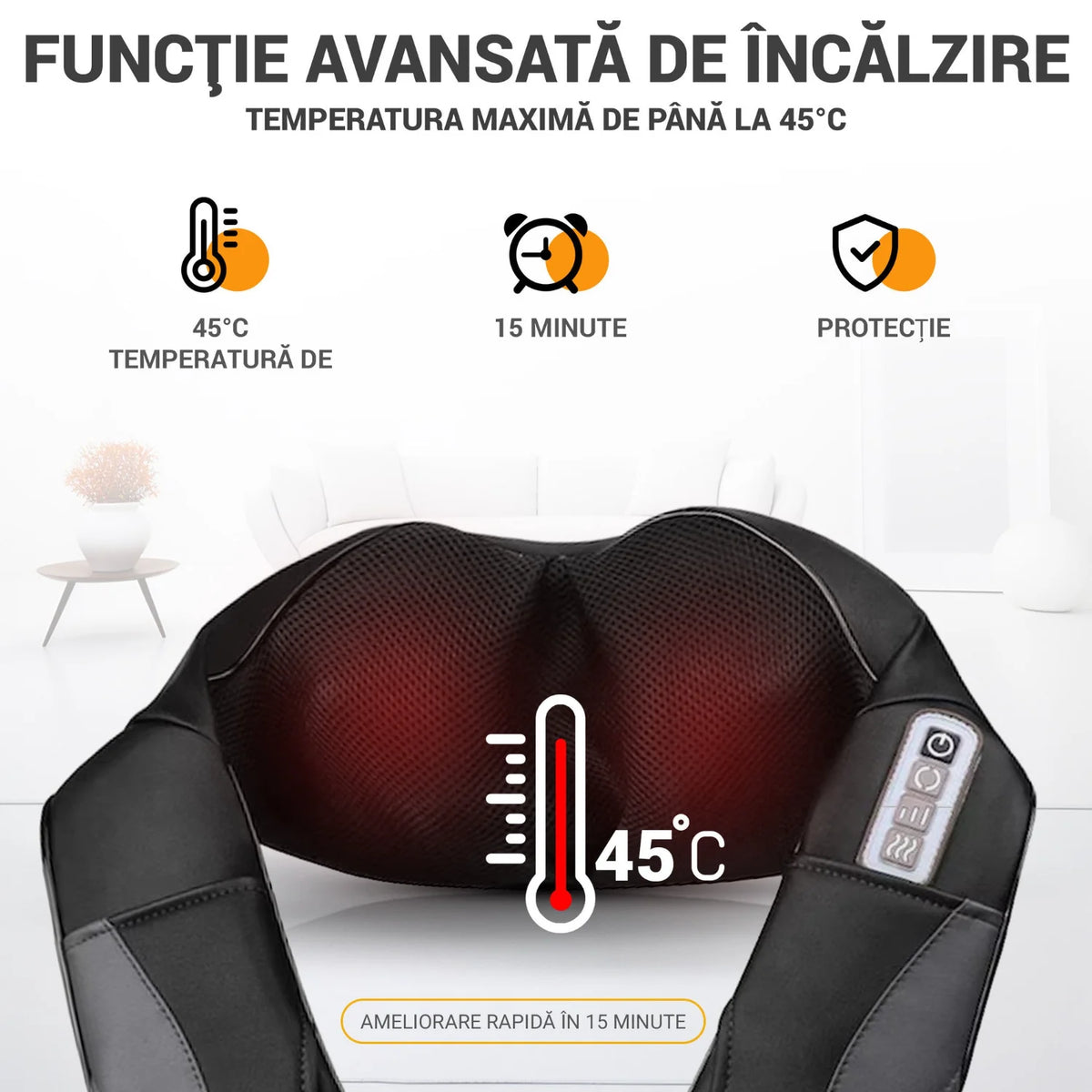 Relaxare profunda masaj Shiatsu 3D cu caldura SeveShop