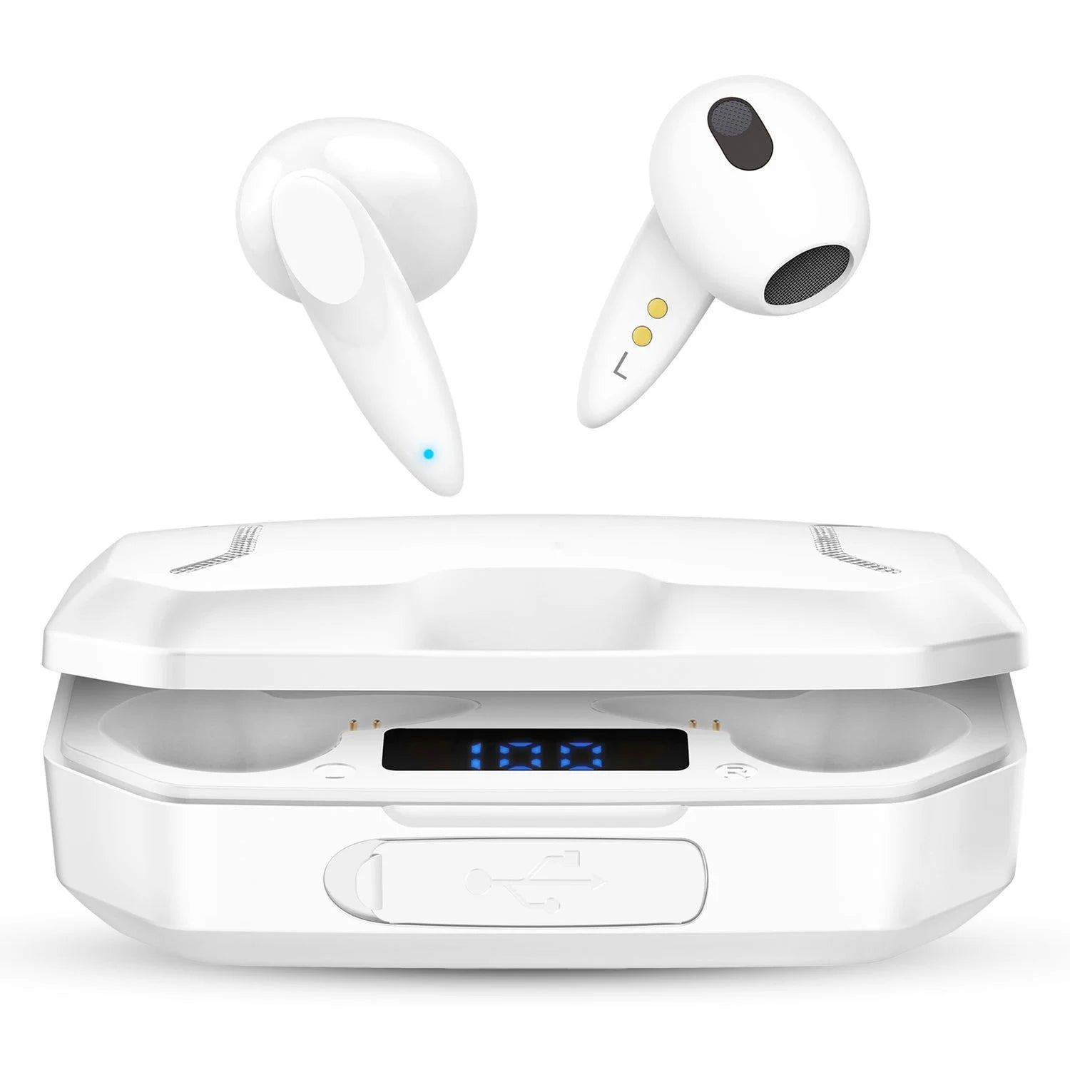 căști Bluetooth wireless cu powerbank 2200mAh, sunet HD și control touch