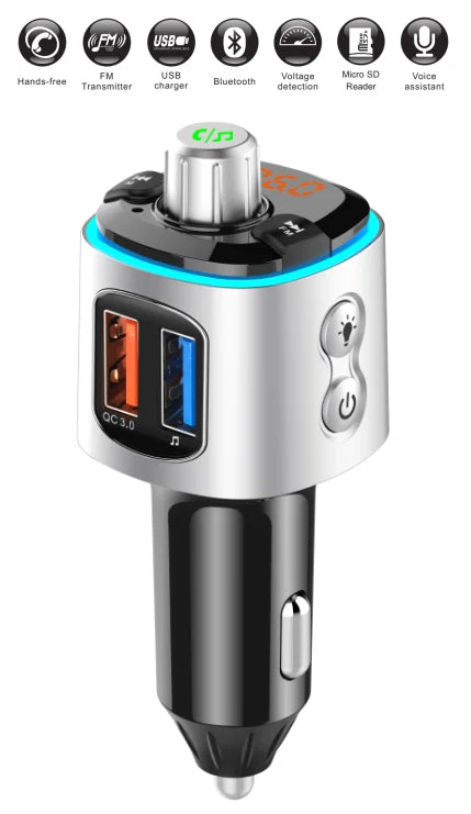 Modulator FM Auto Bluetooth 5.0 cu Quick Charge 3.0 si Hands-Free