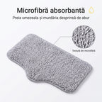 Lavetă mop SC-06 din microfibră gri, cu detaliu mărit al texturii fibrelor absorbante