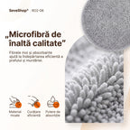 Prim-plan cu fibrele moi de microfibră ale lavetei rotunde pentru robotul de geamuri RO2-06
