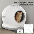 litiera acoperita pentru pisici cu afisaj LED si comenzi intuitive