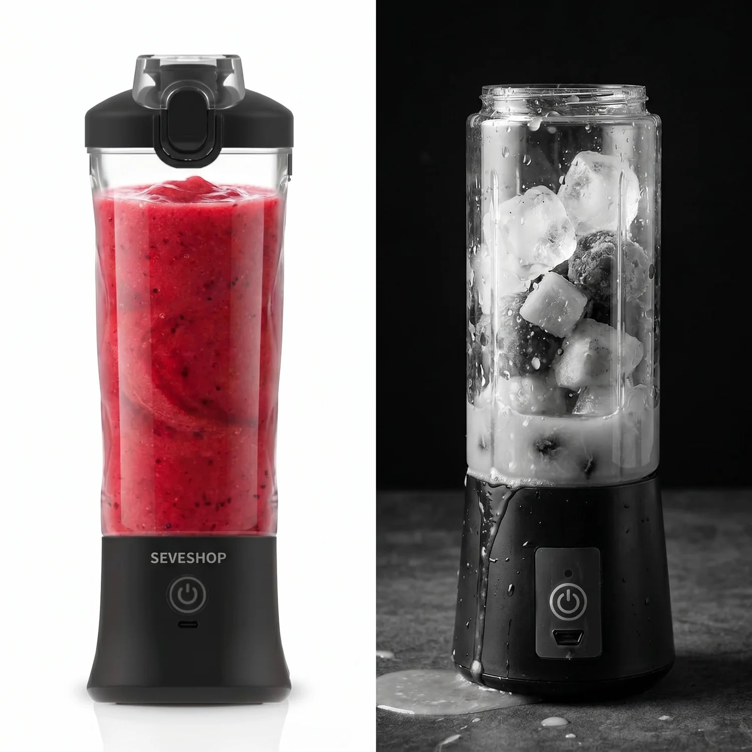 Mini Blender Portabil 6 in 1, USB-C, 4000 mAh, 6 Lame Inox, 400ml