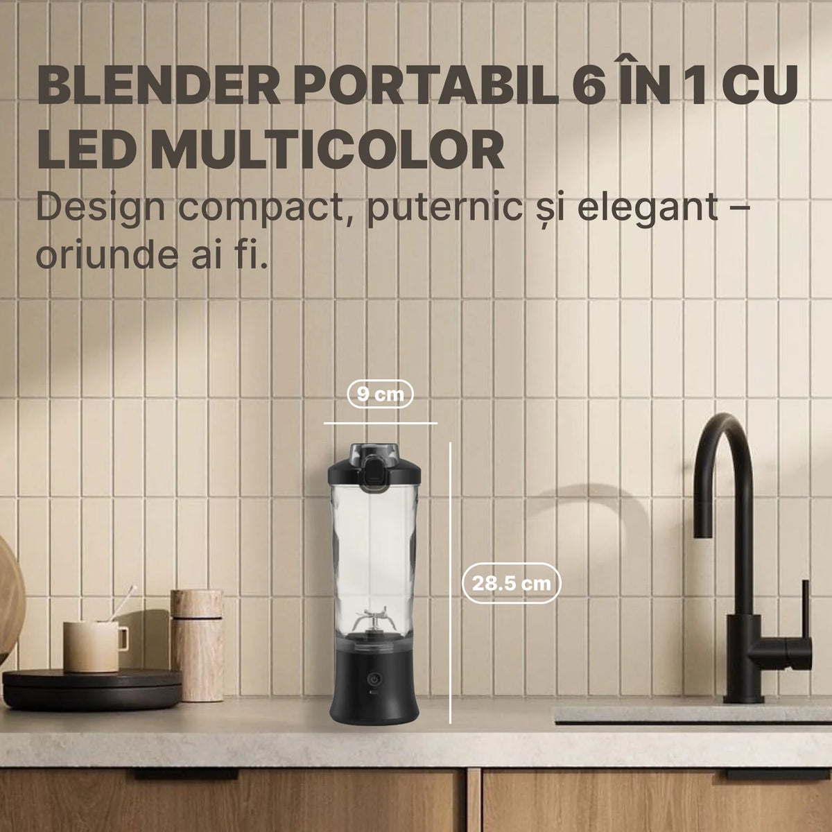 blender portabil compact pentru smoothie-uri si bauturi sanatoase in deplasare