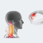 aparat masaj cervical wireless purtat comod în jurul gâtului