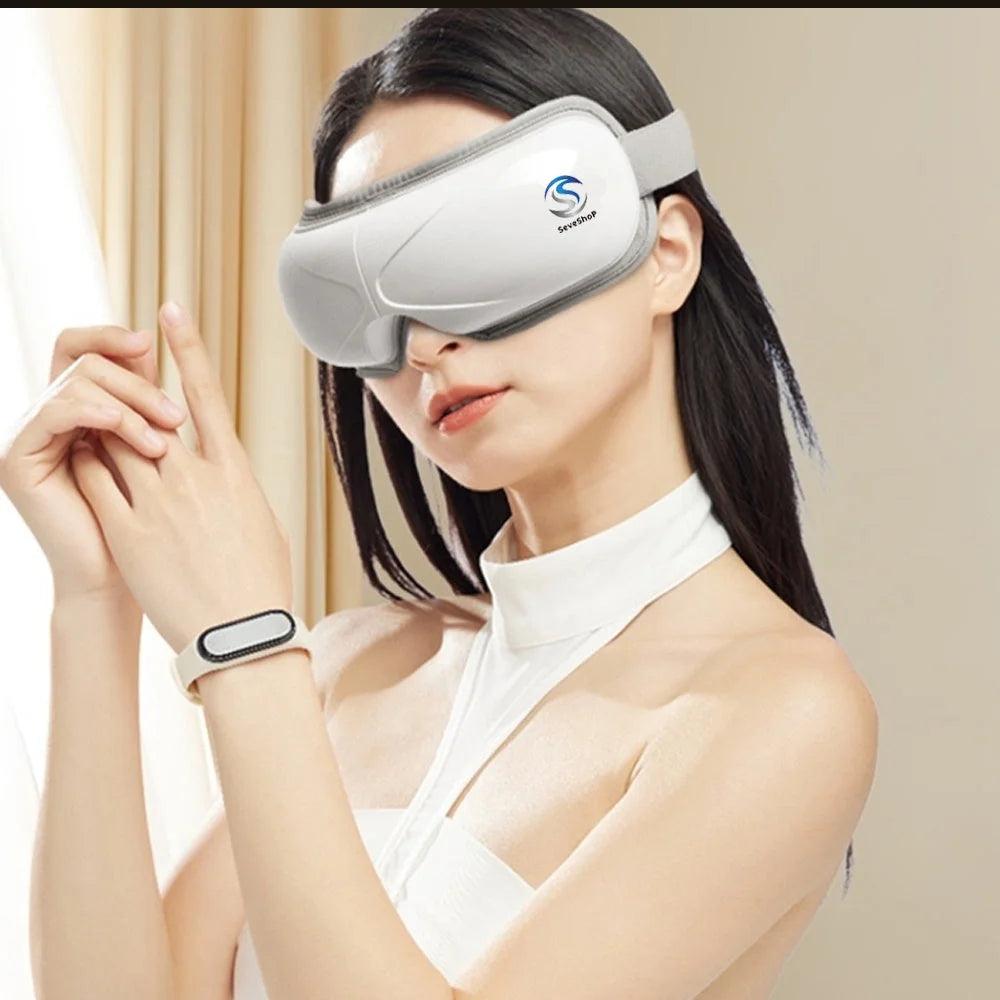 Aparat de Masaj pentru Ochi 3D cu Caldura, Vibratii si Bluetooth