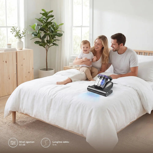 aspirator antiacarieni cu tehnologie UV-C pentru eliminarea acarienilor din saltele