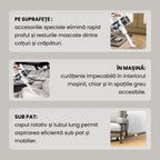 aspirator cu perie LED pentru vizibilitate imbunatatita in zone intunecate